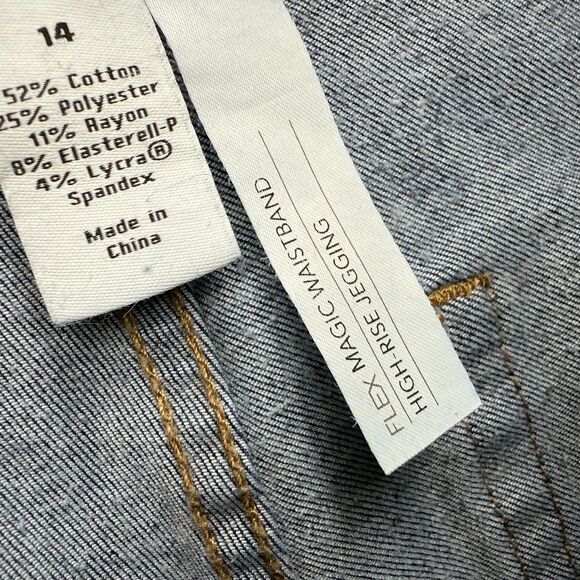 Lane Bryant jeans 14 High Rise jeggings womens flex magic distressed bottoms - Picture 6 of 7